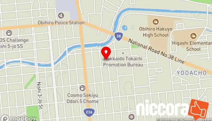 の地図 北王コンサルタント㈱ 帯広東事務所 企業のオフィス で 帯広市