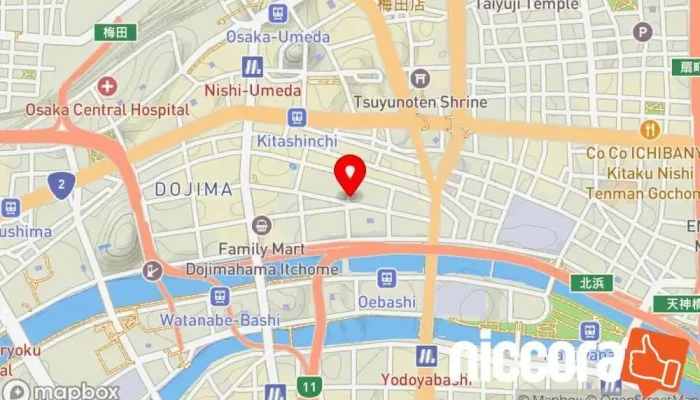 の地図 北新地の電話屋しばた RsDesign & Consulting IT コンサルタント で 大阪市
