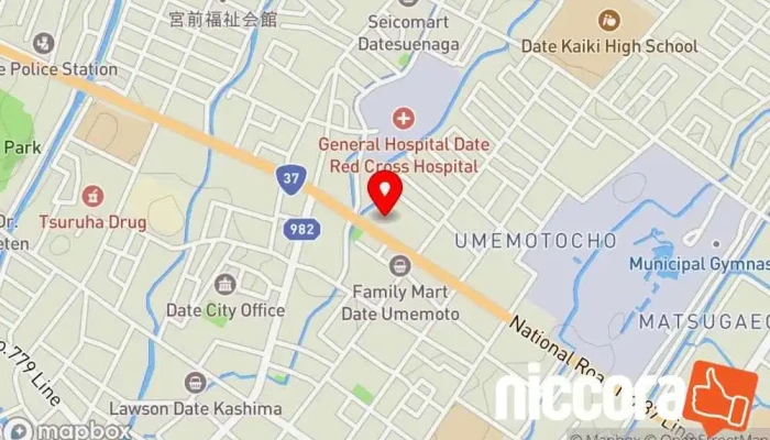 の地図 道建コンサルタント㈱ 測量士 で 伊達市