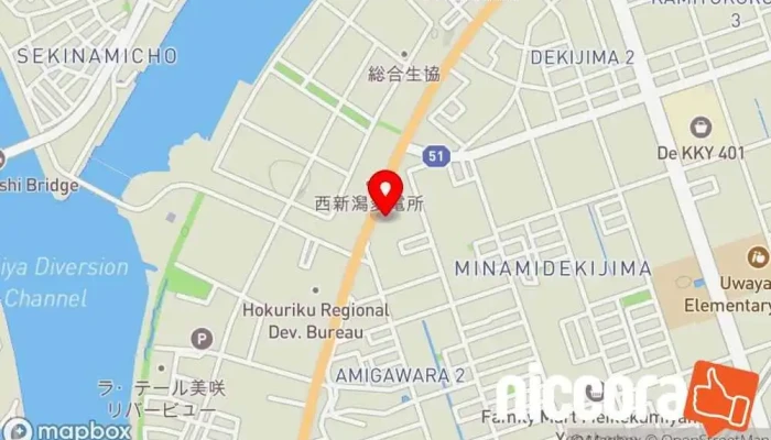 の地図 東京アプリケーションシステム(株) 新潟サテライトオフィス コンピューター サポート、サービス で 新潟市