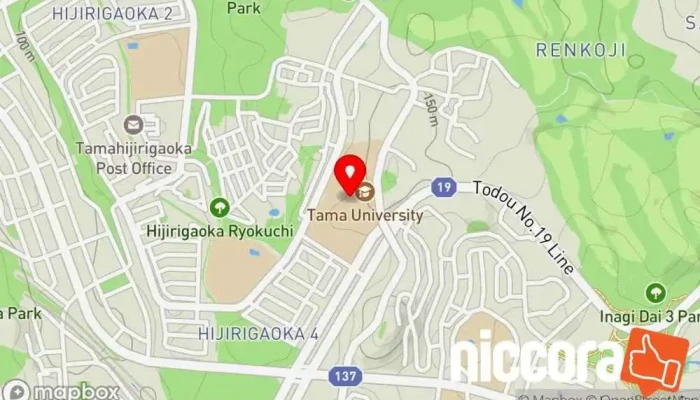 の地図 多摩大学 多摩キャンパス 私立大学, 大学 で 多摩市