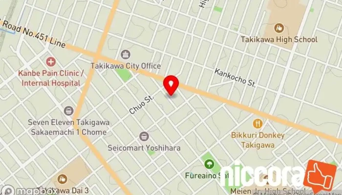 の地図 国際人材開発事業協同組合･滝川日本語研修センター 語学学校 で 滝川市