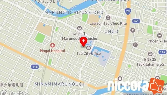 の地図 津市  で 津市