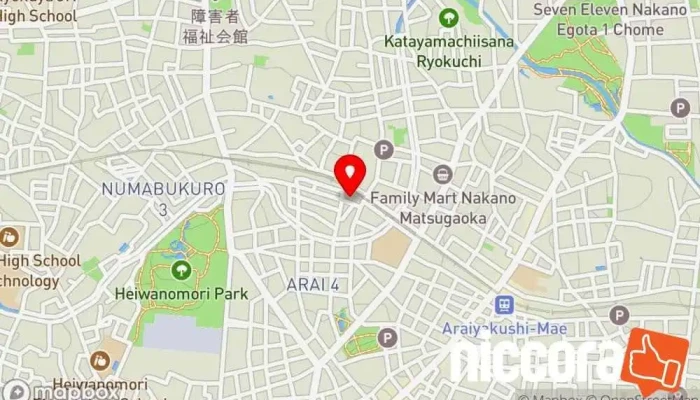 の地図 経営デジタル株式会社 IT コンサルタント で 中野区