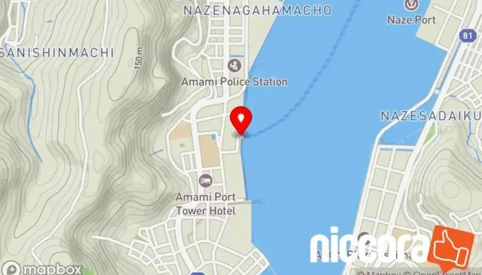 の地図 名瀬港 港湾操業会社 で 奄美市