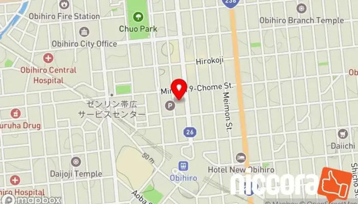 の地図 日研トータルソーシング㈱ 帯広事務所 人材派遣業, 職業紹介所 で 帯広市