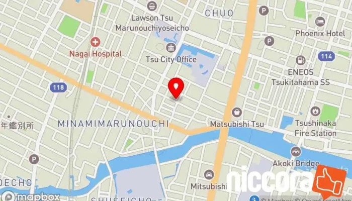 の地図 三重データ通信（株） 本社 ソフトウェア企業 で 津市