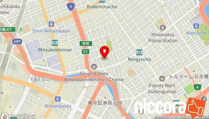 の地図 ㈱日本現実化戦略研究所（まる現） 企業経営コンサルタント, ビジネス スクール, IT コンサルタント, コンサルタント で 中央区