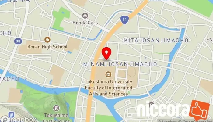 の地図 株式会社 言語理解研究所 ソフトウェア企業, IT コンサルタント, エンジニアリング コンサルタント で 徳島市