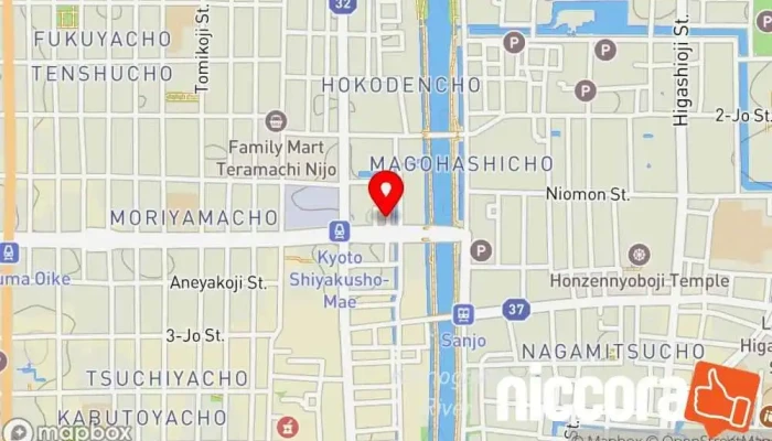 の地図 株式会社エックスポイントワン 企業のオフィス で 京都市