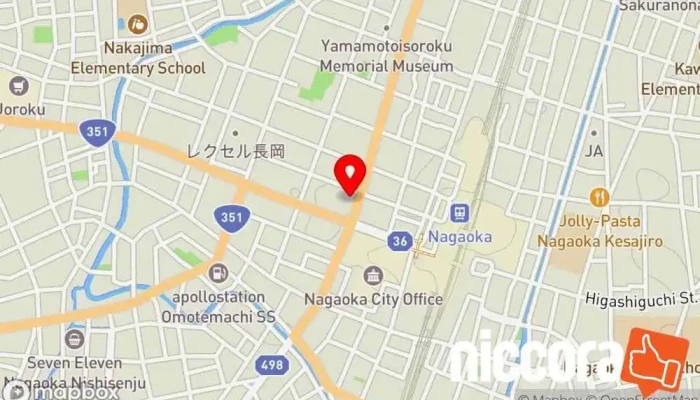 の地図 (株)AIUEO 企業のオフィス で 長岡市