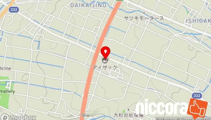 の地図 （株）アイザック・ユー 建材店 で 魚津市