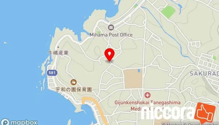 の地図 (株)Atom 生命保険代理店, 携帯電話ショップ, 携帯電話修理屋 で 西之表市