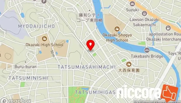 の地図 ㈱ファイブホールディングス 企業のオフィス で 岡崎市