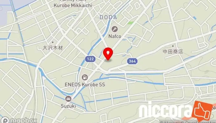 の地図 （株）コアシステム IT コンサルタント, パソコン専門店, 映画制作会社, ソフトウェア企業, 測量士 で 黒部市