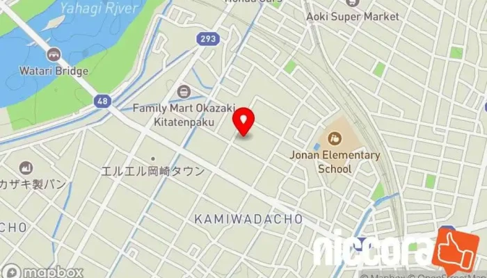 の地図 ㈱ニュートンズアイ 企業経営コンサルタント, IT コンサルタント, 受験予備校, 家庭教師業 で 岡崎市