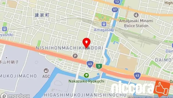 の地図 Emission株式会社（イミッション） コンピュータネットワーク企業, IT コンサルタント, コンピュータ セキュリティ業, 電気通信エンジニアリング で 尼崎市