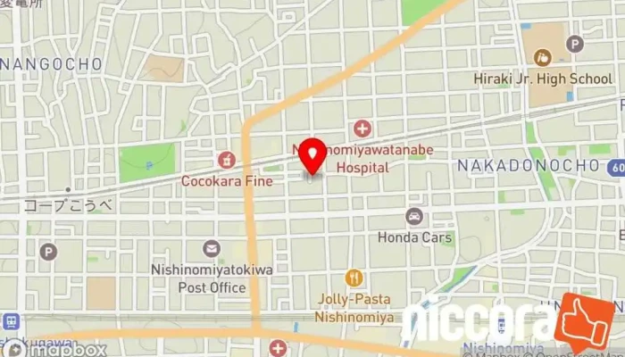 の地図 MEO対策コンサルタント 企業のオフィス で 西宮市