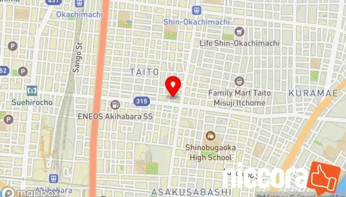 の地図 RisinSun コンピューター サポート、サービス, 健康美容製品販売店 で 台東区