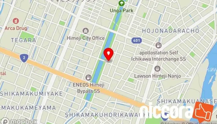 の地図 SBC日本語学院(SBC Japanease Language Academy Himeji Hyogo JAPAN) 学校, 語学学校, 学校管理運営業, 貸し教室, 訓練センター で 姫路市