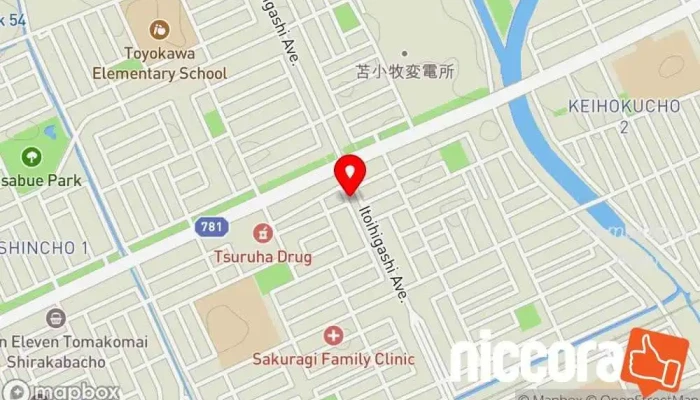 の地図 TOUMEI BASE（トウメイベース） 携帯電話ショップ, IT コンサルタント, インターネット サービス プロバイダ で 苫小牧市