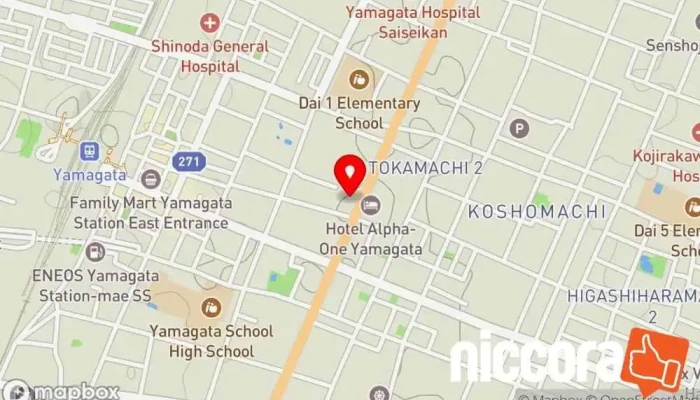の地図 WDB 山形オフィス 人材派遣業 で 山形市
